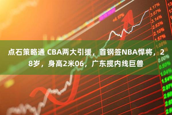 点石策略通 CBA两大引援，首钢签NBA悍将，28岁，身高2米06，广东揽内线巨兽