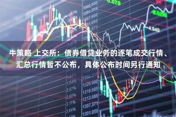 牛策略 上交所:债券借贷业务的逐笔成交行情、汇总行情暂不公布,具体公布时间另行通知